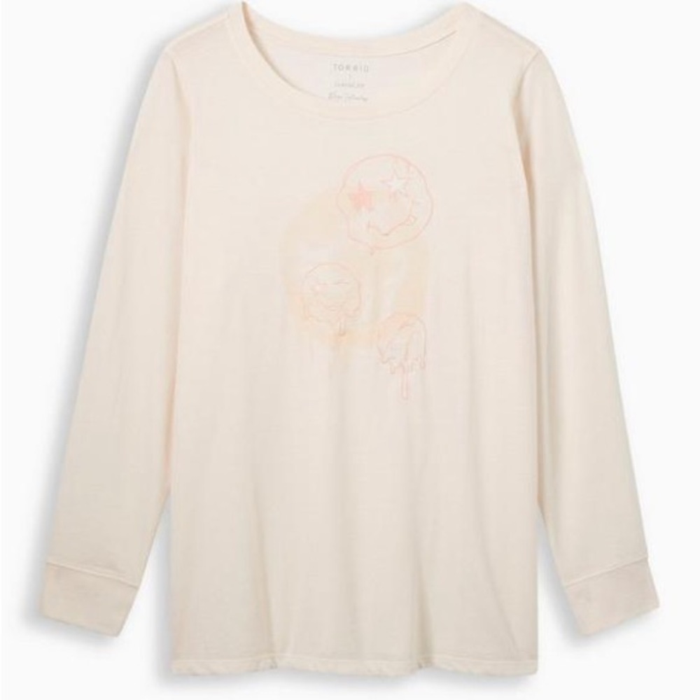 Torrid Embroidered Pink Smiley Face Tee - New - Size 2 (18/20)